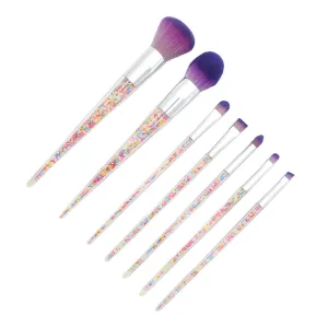 PartyKindom Professional Makeup Brush Kit Rhinestones 7 Piece Set for Foundation Powder Makeup Tools for Women