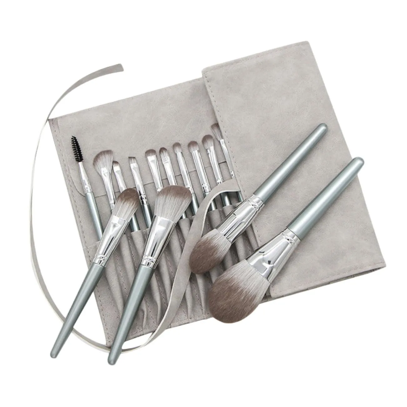 PartyKindom Soft Makeup Brush Set 14 Piece Collection for Eye Cheeks and Face for Daily or Professional Use