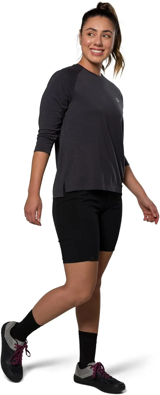 PEARL IZUMI Women's Canyon Merino 3/4 Sleeve Jersey, Moisture-Wicking Short Sleeve Bike Jersey, Standard Fit for Cycling,