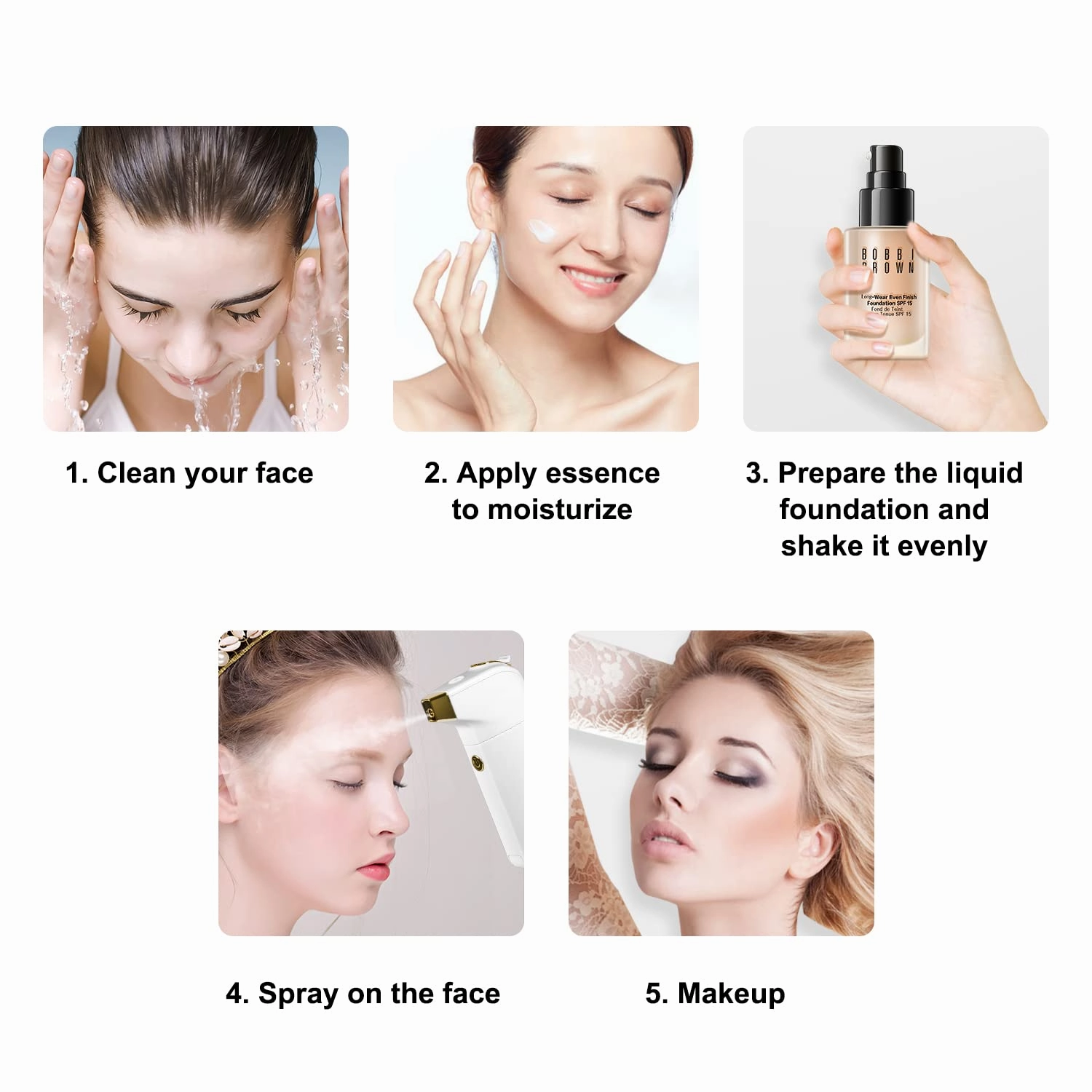 PELCAS Air Airbrush Makeup, Cordless Professional Airbrush Foundation Machine, Airbrush Compressor Set for Face at Home SPA(White)