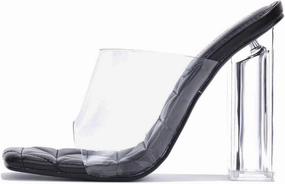 Pensy Square Toe Clear Block High Heels (Pensy)