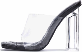 Pensy Square Toe Clear Block High Heels (Pensy)