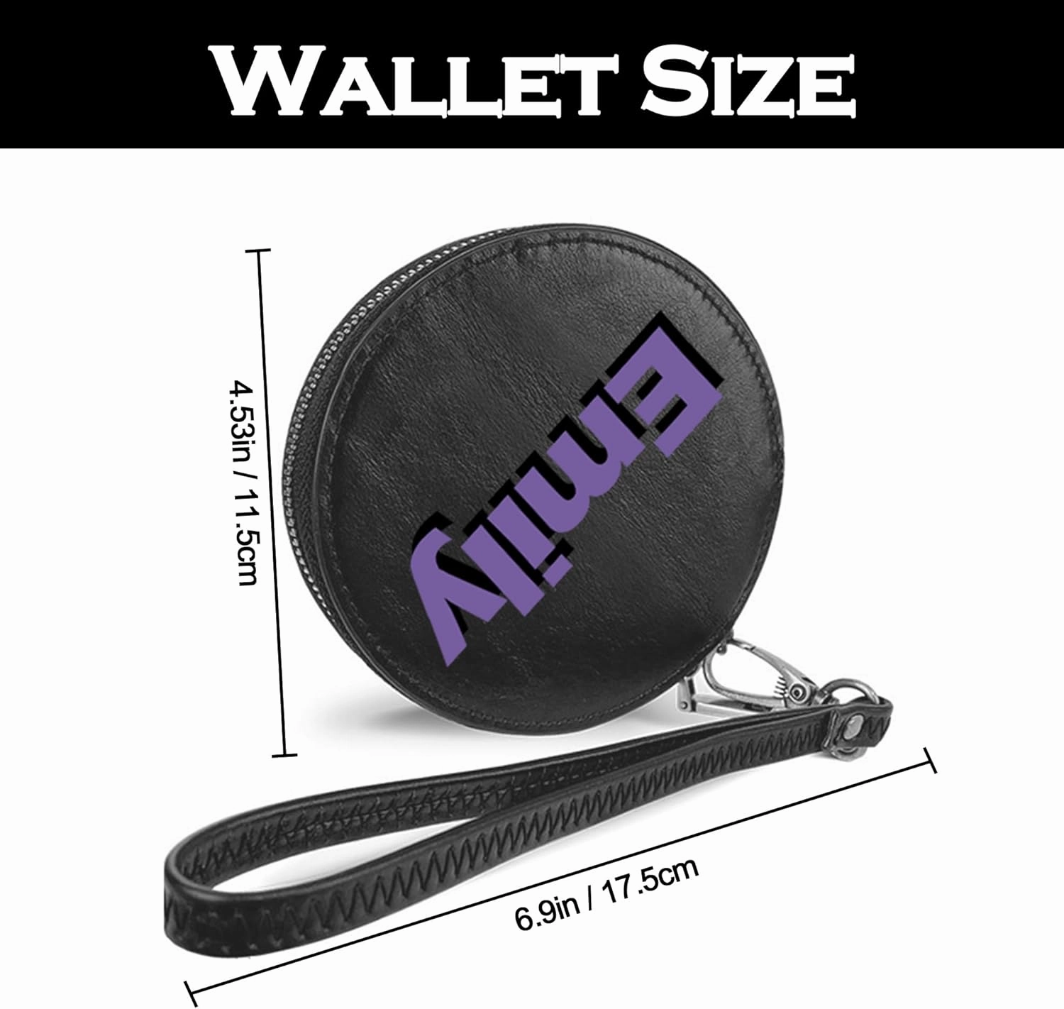 Personalized Coin Purse Pouch with Name, Custom Small Leather Change Purse for Coins Card Cash Zipper Mini Wallet for Women Men - Customized Gifts for Christmas Birthday Anniversary, Bridesmaid Gifts