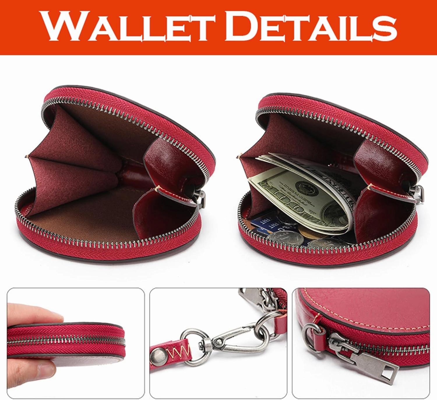 Personalized Coin Purse Pouch with Name, Custom Small Leather Change Purse for Coins Card Cash Zipper Mini Wallet for Women Men - Customized Gifts for Christmas Birthday Anniversary, Bridesmaid Gifts
