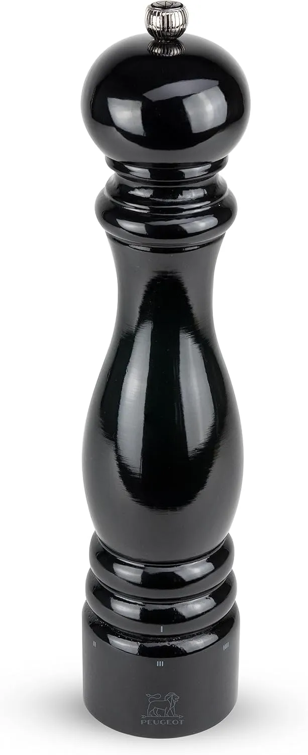 Peugeot - Paris u'Select Manual Pepper Mill - Adjustable Grinder - Beechwood, Gloss Black
