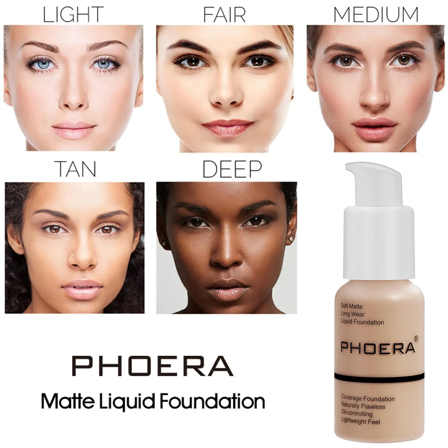 PHOERA Foundation Full Coverage,and Medium Coverage 2024 New PHOERA Foundation Makeup for Mature Skin, Wrinkles Matte Natural Finish for a Flawless Complexion (101 N02/ Porcelain Nude)