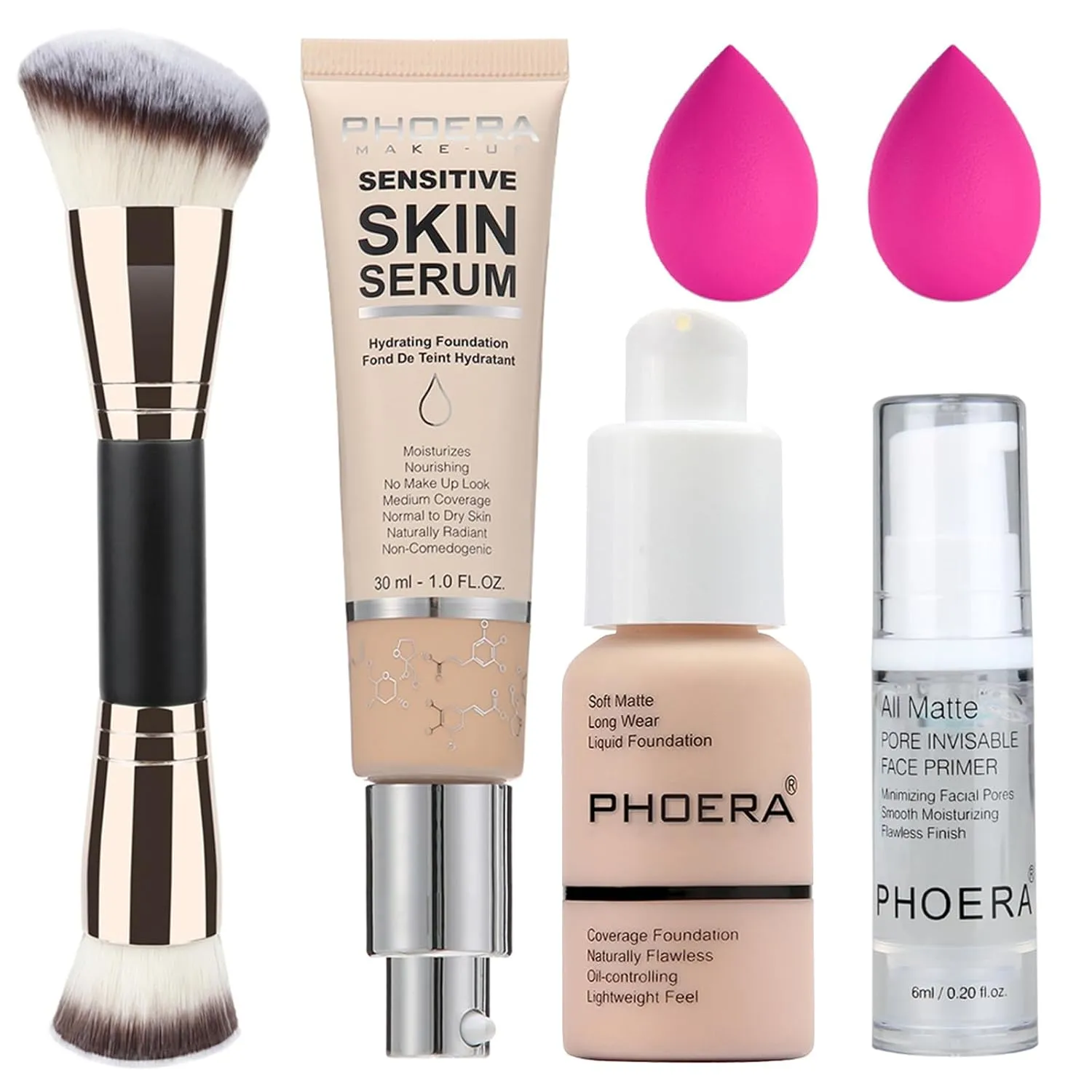 PHOERA Foundation Full Coverage,and Medium Coverage 2024 New PHOERA Foundation Makeup for Mature Skin, Wrinkles Matte Natural Finish for a Flawless Complexion (101 N02/ Porcelain Nude)