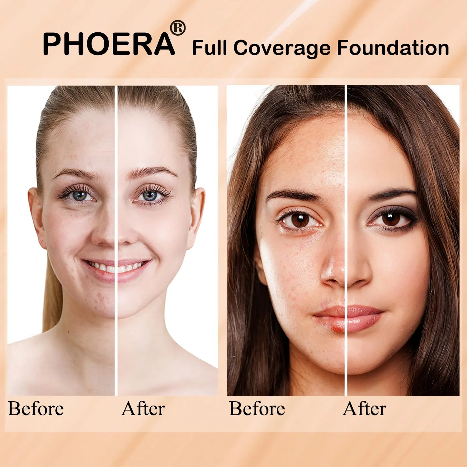 PHOERA Foundation,3 PCS Contour Stick Makeup Kit,Shades with Highlighter Stick,Blush Stick and Bronzer Contour,PHOERA Makeup Wrinkles Matte Natural Finish (101  Fair Contour/Porcelain #01,#08,#13)