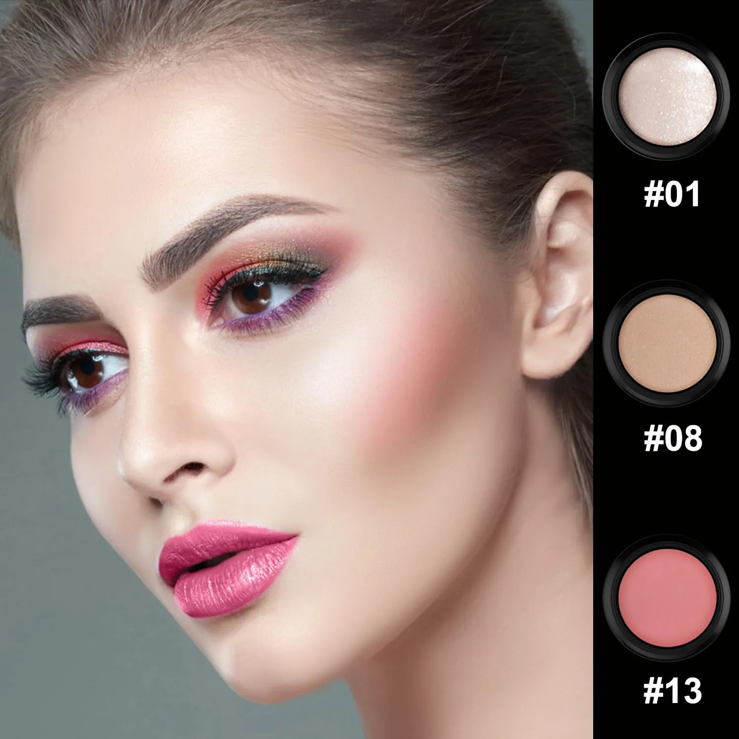 PHOERA Foundation,3 PCS Contour Stick Makeup Kit,Shades with Highlighter Stick,Blush Stick and Bronzer Contour,PHOERA Makeup Wrinkles Matte Natural Finish (101  Fair Contour/Porcelain #01,#08,#13)