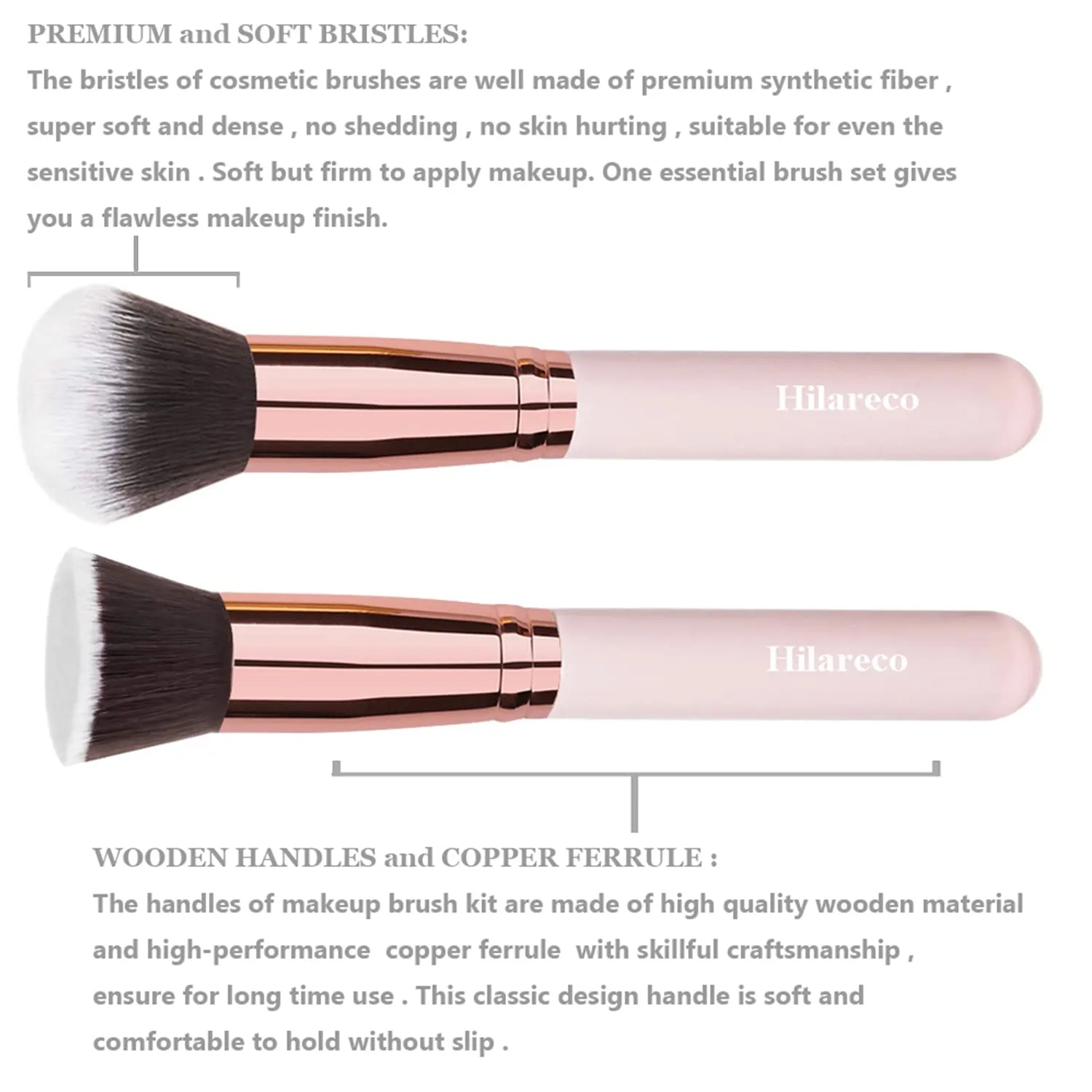 PHOERA Makeup Set - Full Coverage Foundation, Primer, Powder, Concealer & Kabuki Brushes (Buff Beige)