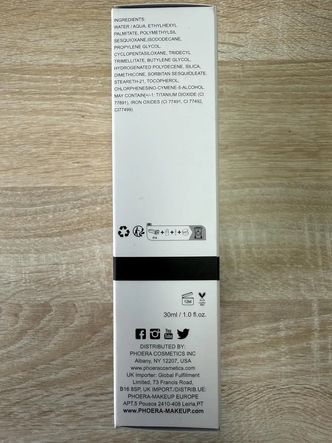 PHOERA Makeup Set - Full Coverage Foundation, Primer, Powder, Concealer & Kabuki Brushes (Buff Beige)