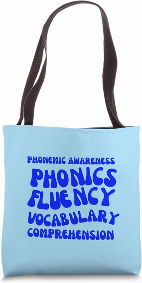 Phonemic Awareness Phonics Fluency Vocabulary Comprehension Tote Bag