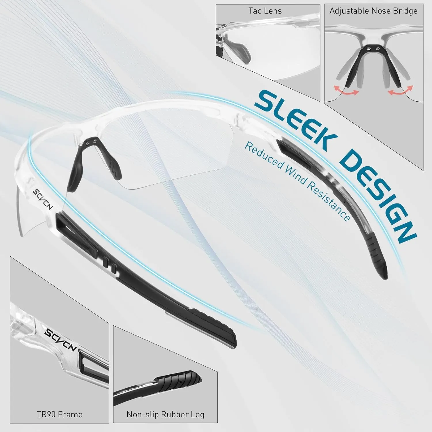 Photochromic Sunglasses for Men Women UV 400 Protection Sports Fishing