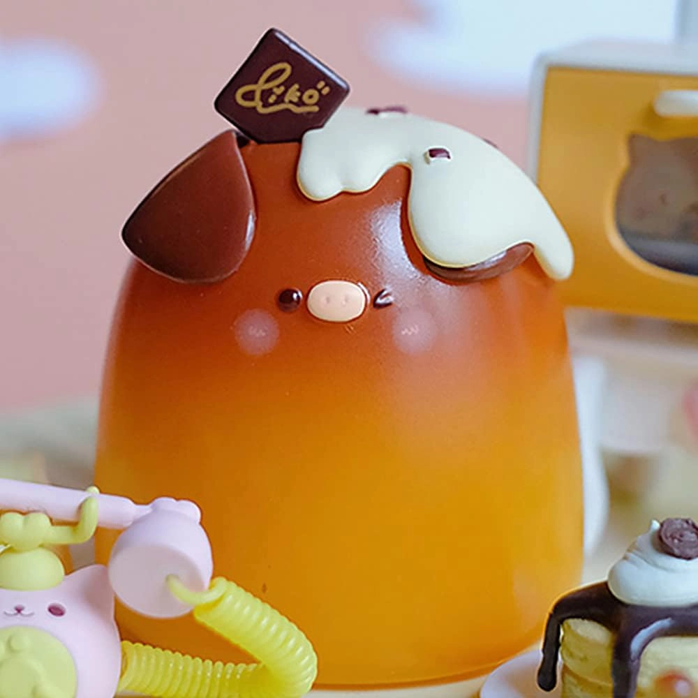 Piko Pig Dessert Series Blind Box Toys for Girls Kawaii Figures Action Cute Model Birthday Gift Guess Blind Bag Random Collection Toys Collectible Desktop Ornaments（2 Pack）