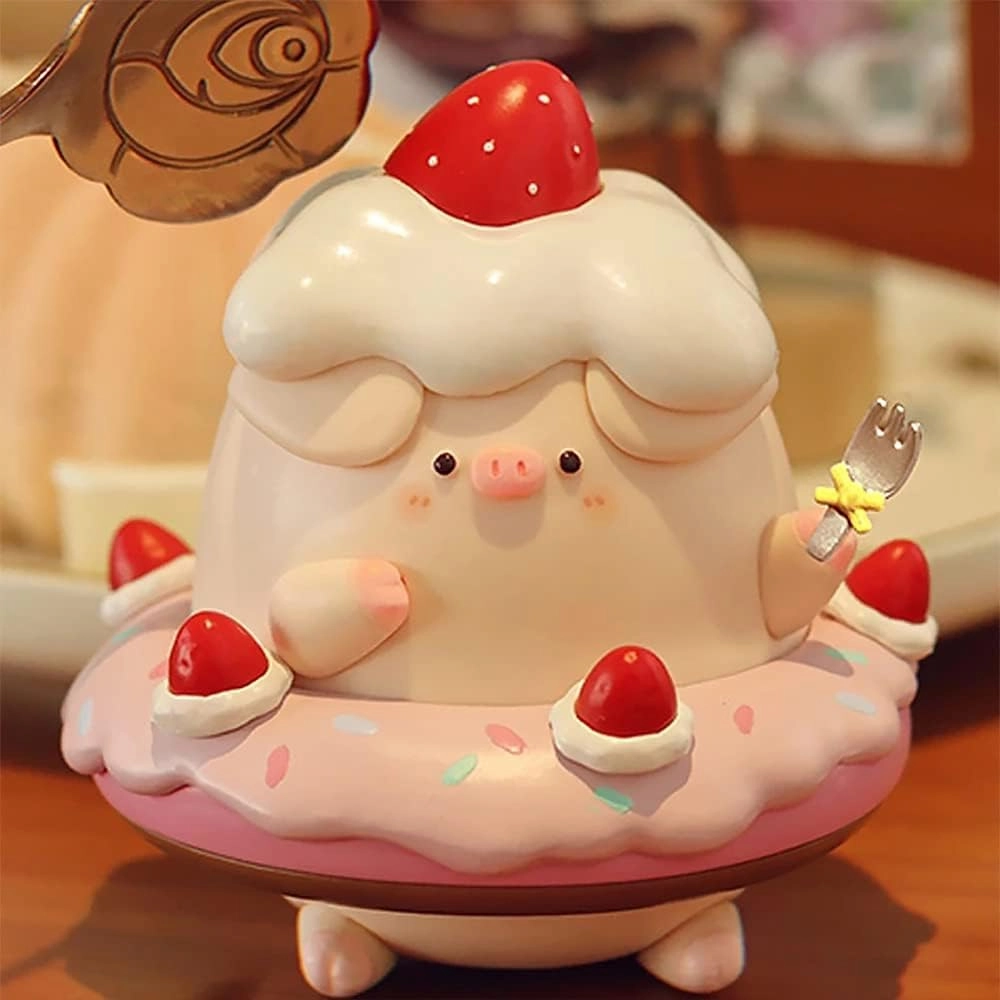 Piko Pig Dessert Series Blind Box Toys for Girls Kawaii Figures Action Cute Model Birthday Gift Guess Blind Bag Random Collection Toys Collectible Desktop Ornaments（9 Pack）
