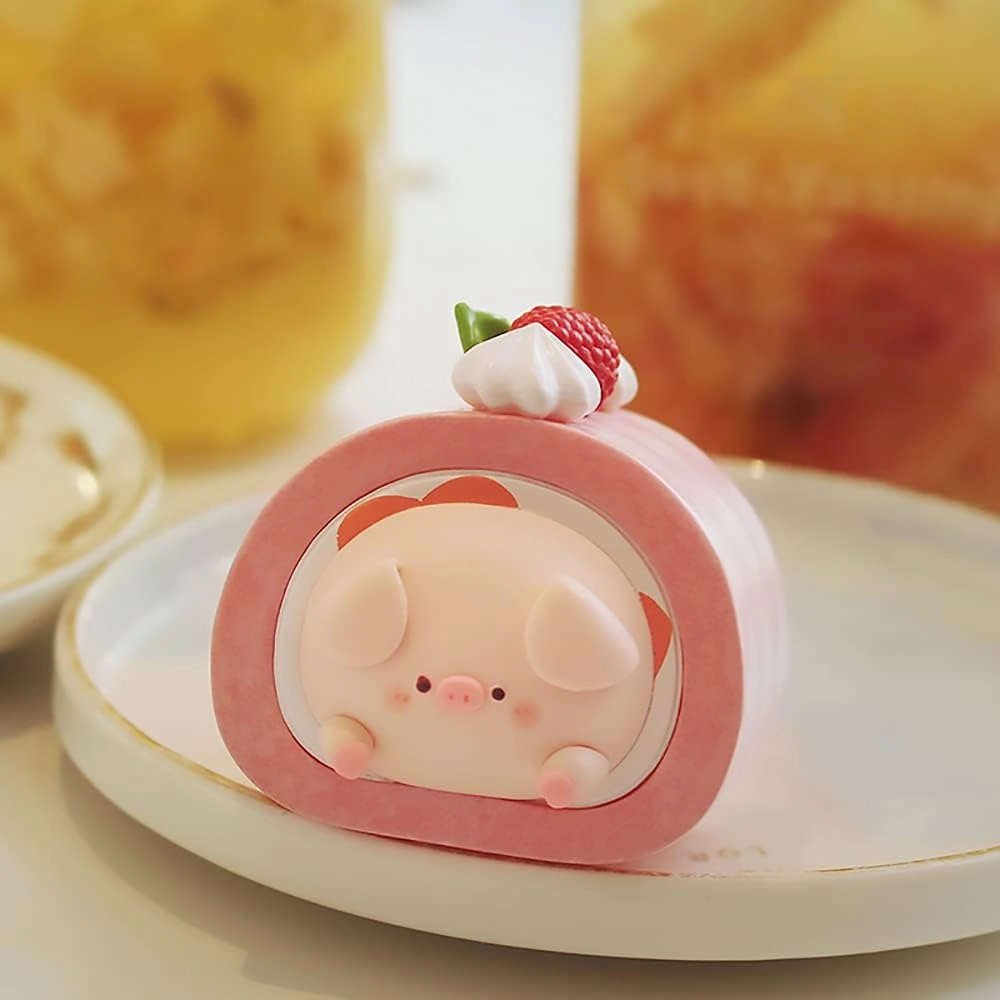 Piko Pig Dessert Series Blind Box Toys for Girls Kawaii Figures Action Cute Model Birthday Gift Guess Blind Bag Random Collection Toys Collectible Desktop Ornaments（9 Pack）
