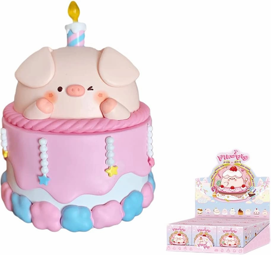 Piko Pig Dessert Series Blind Box Toys for Girls Kawaii Figures Action Cute Model Birthday Gift Guess Blind Bag Random Collection Toys Collectible Desktop Ornaments（9 Pack）