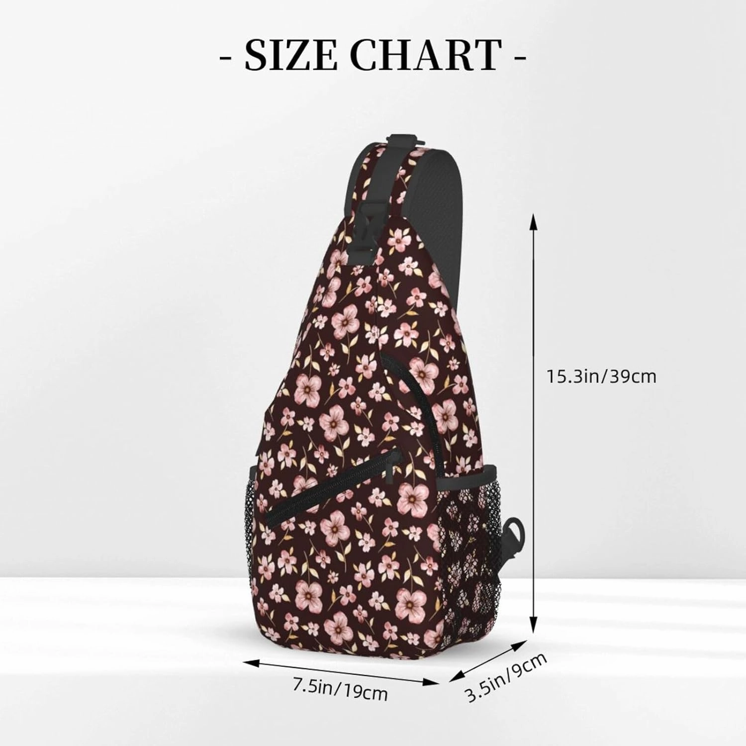 Pink Bright Peach Blossom Flowers Cross Chest Bag Diagonally Hiking Crossbody Bag Travel Shoulder Daypack Lightweight Sling Backpack Cycling Daypacks Fitness Chest Backpacks