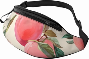 Pink Peach Fanny Pack for Man Women Waist Bag Adjustable Belt Casual Chest Bag Bum Bags for Travel Sports Running Hiking Waist Packs