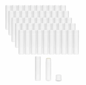 PKM - BERRY FLAVORED LIP BALM - Generic Bulk Lip Balm - No Label - White - Assorted Flavors Available - Private Label - Add you own Labels (50)