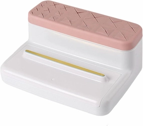 Plastic Makeup Brush Holder, Cosmetic Storage Box, Multipurpose Desktop Storage Box, Beauty Tool Organizer Stand for Storing Makeup Brushes Lipsticks Lip Glazes Brushes-White