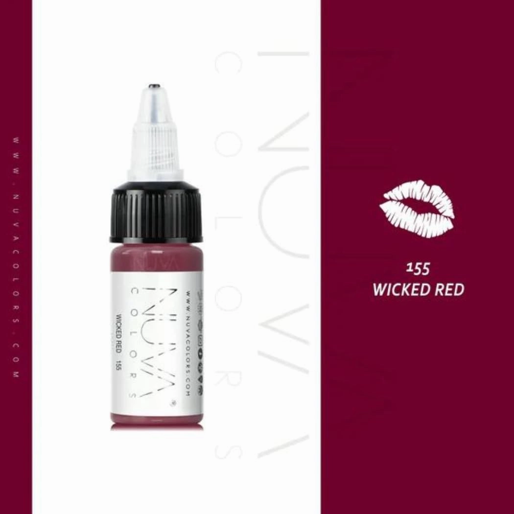 PMU Lip Pigment, Customizable, Cool Undertone for Lip Blushing & More, Vegan, Made in USA (Wicked Red)