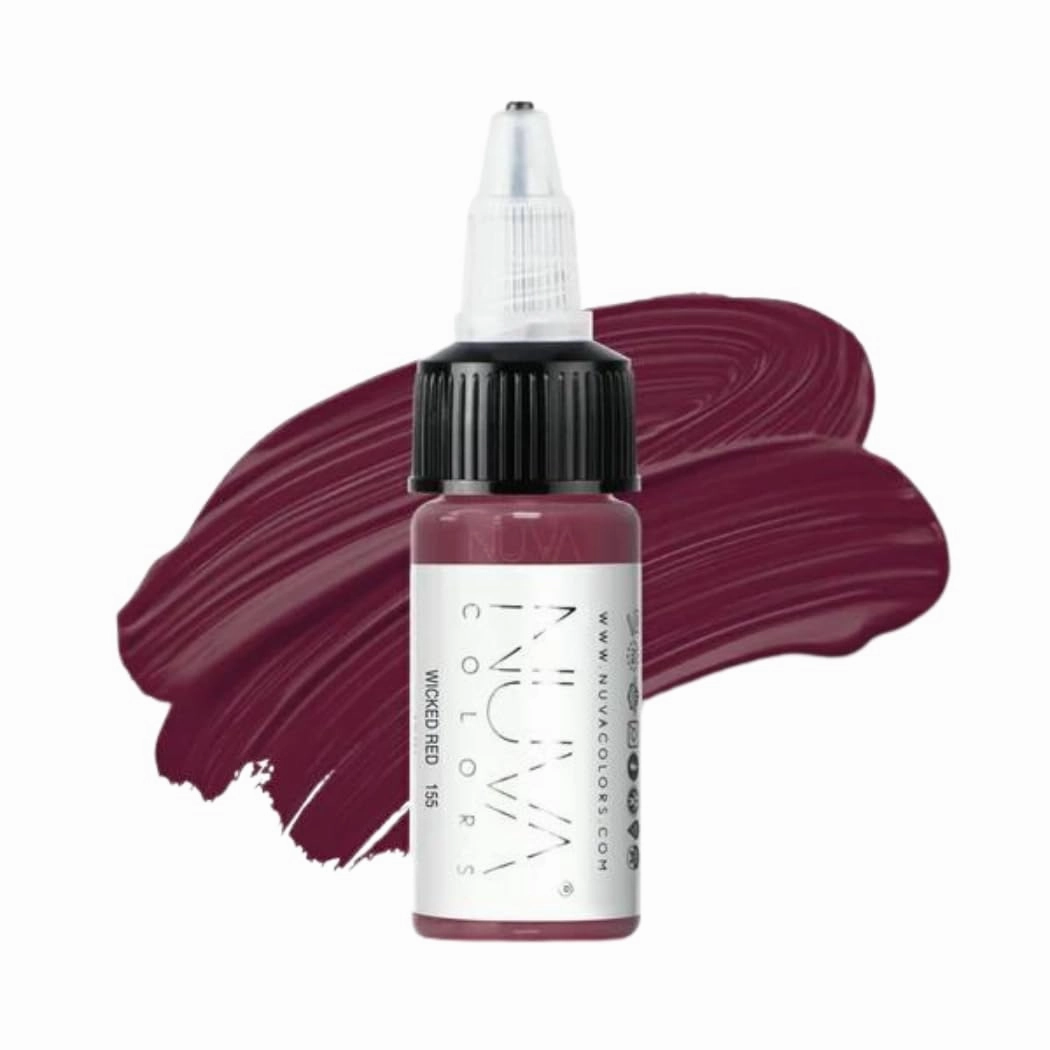 PMU Lip Pigment, Customizable, Cool Undertone for Lip Blushing & More, Vegan, Made in USA (Wicked Red)