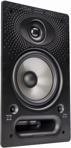 Polk Audio 65-RT in-Wall Speaker (1) 6.5" Driver - The Vanishing Series with Premium Sound | Power Port & Paintable Grille White
