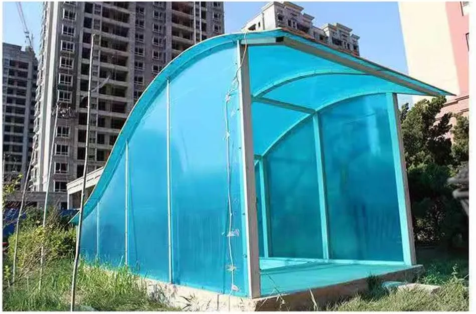 Polycarbonate Plastic Sheet - Transparent Sunlight Panel - 1mm Thick - Light-gathering Tiles - Double-sided Lamination Impact Resistant - Transparent Glass Replacement Panel ( Color : Clear-Blue , Siz