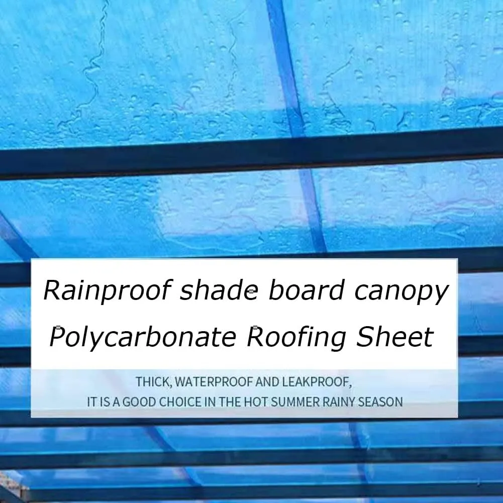 Polycarbonate Plastic Sheet - Transparent Sunlight Panel - 1mm Thick - Light-gathering Tiles - Double-sided Lamination Impact Resistant - Transparent Glass Replacement Panel ( Color : Clear-Blue , Siz