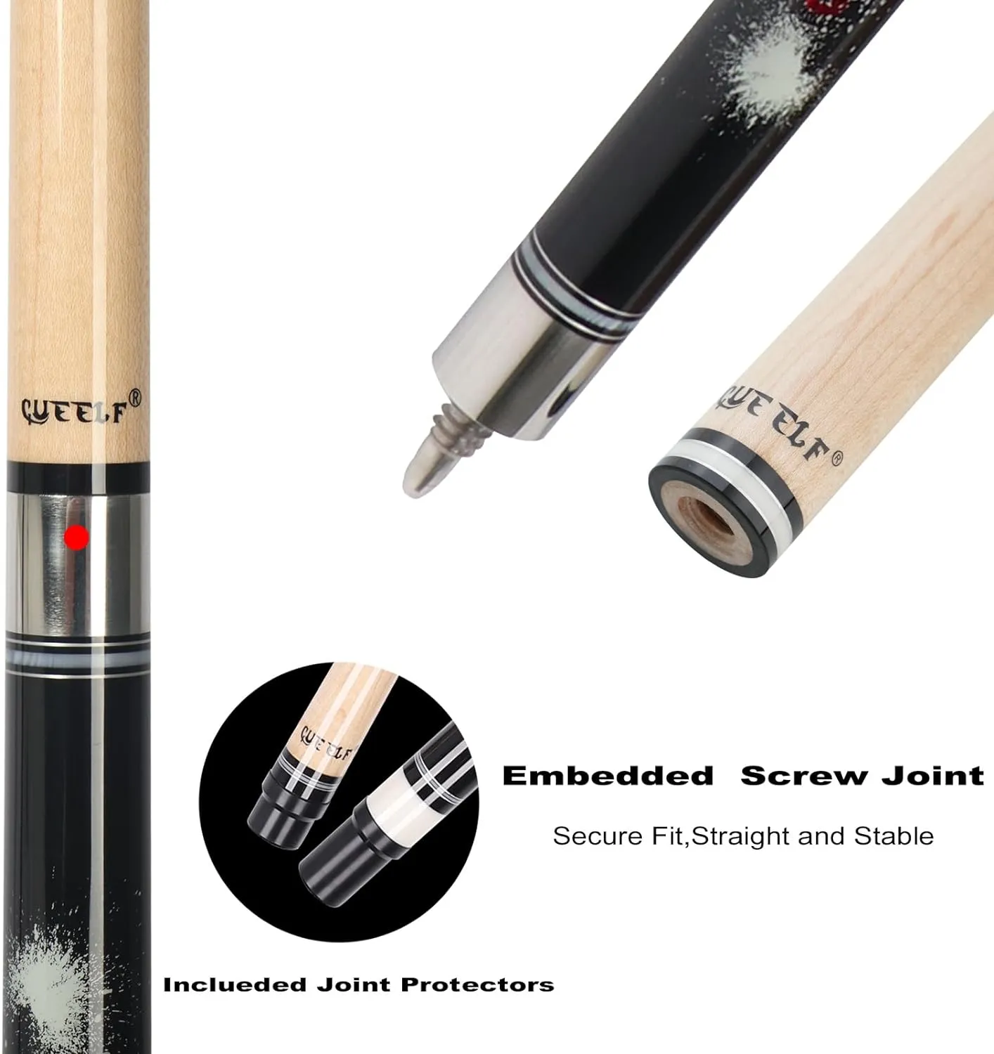 Pool Cue Stick,Billiard Cue Sticks with Hard Case Low Deflection Shaft Professional Billiard Pool Cues Sticks 19.5-21 oz cue Stick