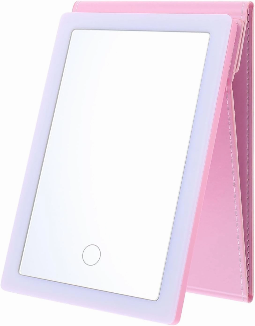 Portable LED Makeup Mirror Folding Touch Control Desktop Cosmetic Mirror with Brightness Chic Design for Travel and Home Use Present for Women and Makeup Artists