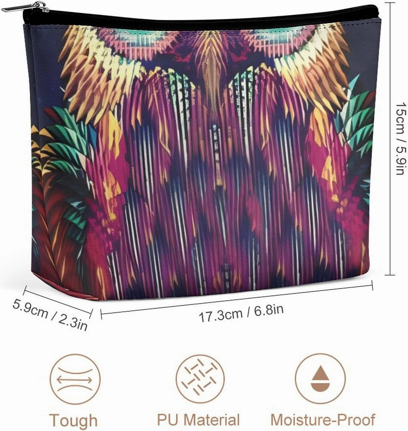 Portable Small Cosmetic Bag Cute Travel Makeup Bag Owl Pattern Waterproof Toiletry Bag for Women