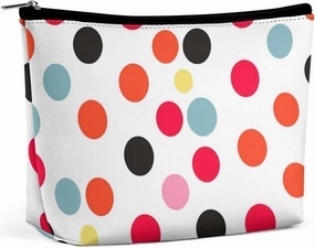 Portable Small Cosmetic Bag Cute Travel Makeup Bag Polka Dot Waterproof Toiletry Bag for Women