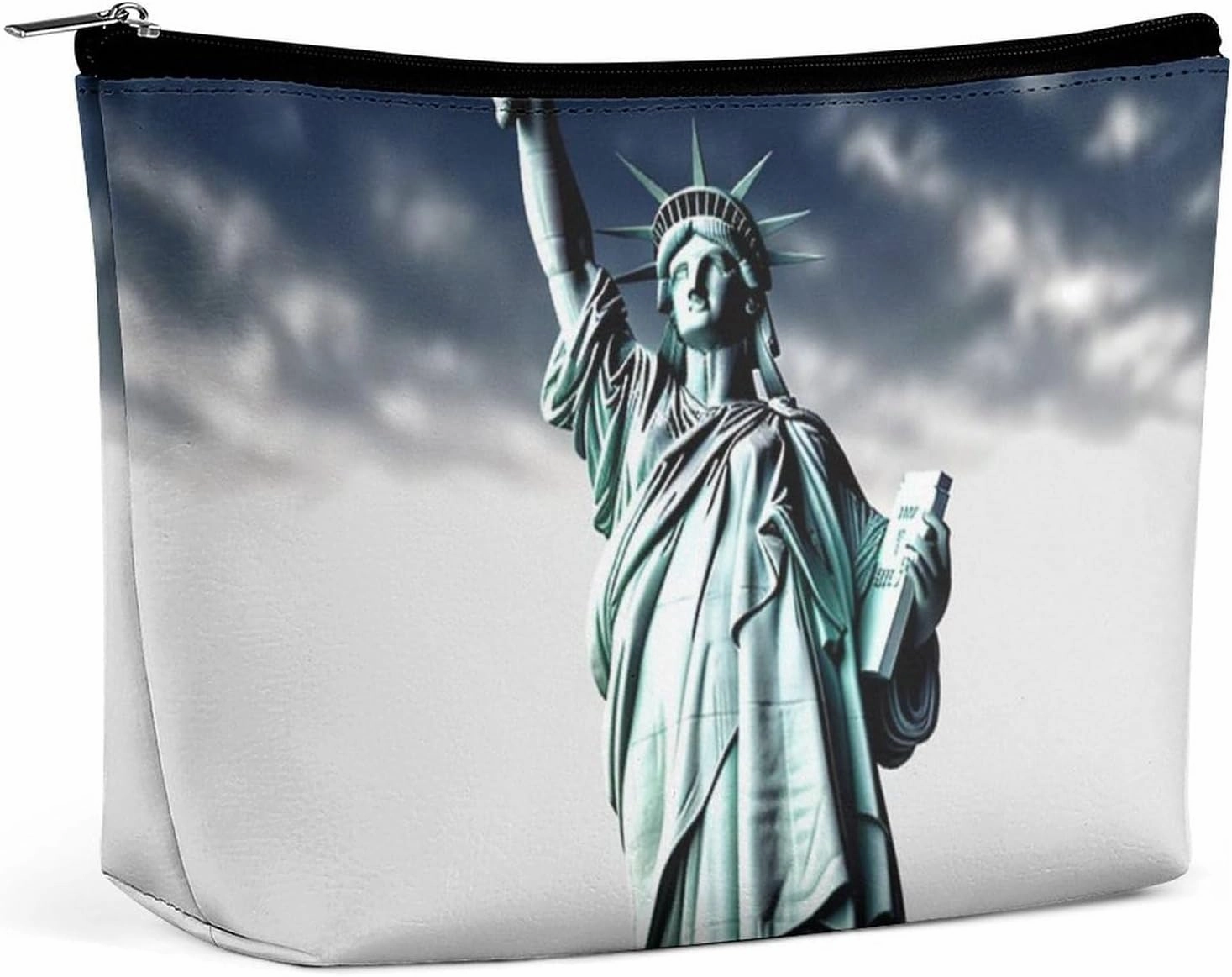 Portable Small Cosmetic Bag Cute Travel Makeup Bag Statue of Liberty Waterproof Toiletry Bag for Women