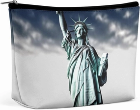 Portable Small Cosmetic Bag Cute Travel Makeup Bag Statue of Liberty Waterproof Toiletry Bag for Women