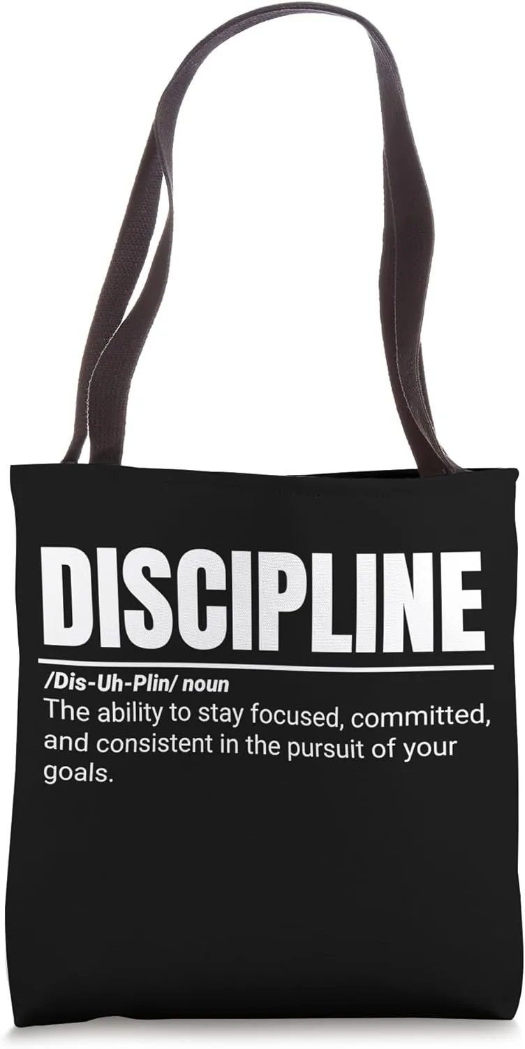Positive Message Definition Of Discipline Tote Bag