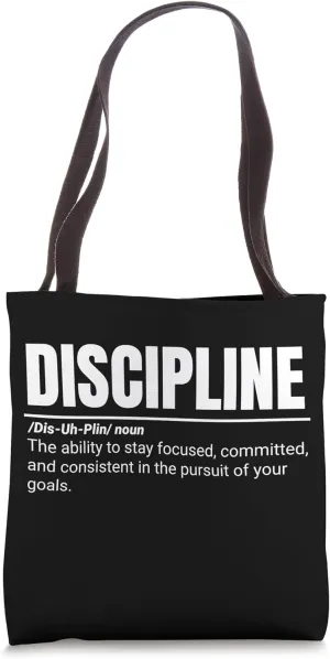 Positive Message Definition Of Discipline Tote Bag