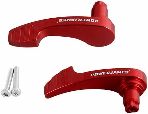 POWER JAMES Red CNC Aluminum Saddlebag Saddle Bag Lip Handle Kit for Harley Davidson 2014-2024 Touring Street Glide, Road Glide, Ultra Limited, CVO Limited (Red)