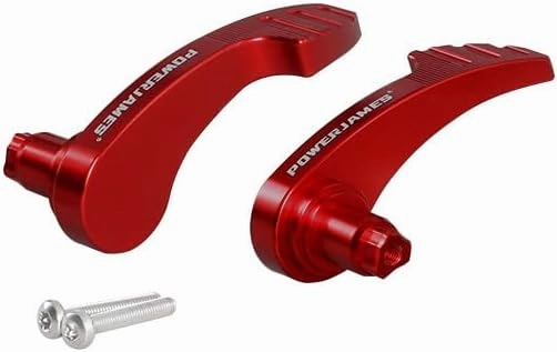 POWER JAMES Red CNC Aluminum Saddlebag Saddle Bag Lip Handle Kit for Harley Davidson 2014-2024 Touring Street Glide, Road Glide, Ultra Limited, CVO Limited (Red)