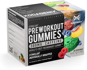 Pre Workout Gummies for Men and Women with Caffeine, L-Citrulline and Beta Alanine - World's First Preworkout Gummy™ - High Stim Preworkout for Men and Women - USA-Made - 30 Servings