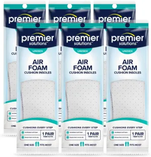 Premier Solutions™ Air Foam Insoles, Unisex, Cut to Size, 6 Count