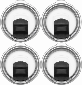 Premium 4 Pack 20 oz Tumbler Lid, Replacement Lids Compatible for YETI 20 oz Tumbler, 10/24 oz Mug and 10 oz Lowball, Spill Proof Cup Lids Covers with Magnetic Slider Switch, BPA Free