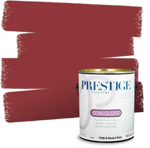 PRESTIGE Paints Interior Paint and Primer In One, 1-Gallon, Semi-Gloss, Comparable Match of Sherwin Williams* Red Bay*