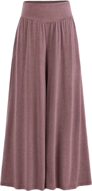 PRETTYGARDEN Women's Summer Wide Leg Trouser Pants Casual High Waisted Flowy Palazzo Lounge Pant with Pockets