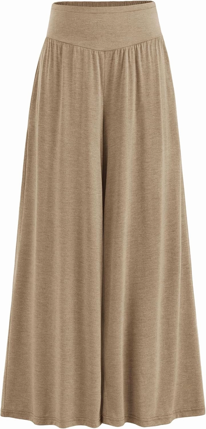 PRETTYGARDEN Women's Summer Wide Leg Trouser Pants Casual High Waisted Flowy Palazzo Lounge Pant with Pockets