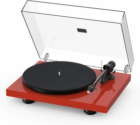 Pro-Ject Debut Carbon EVO, Audiophile Turntable with Carbon Fiber tonearm, Electronic Speed Selection and pre-Mounted Sumiko Rainier Phono Cartridge (High Gloss Red)
