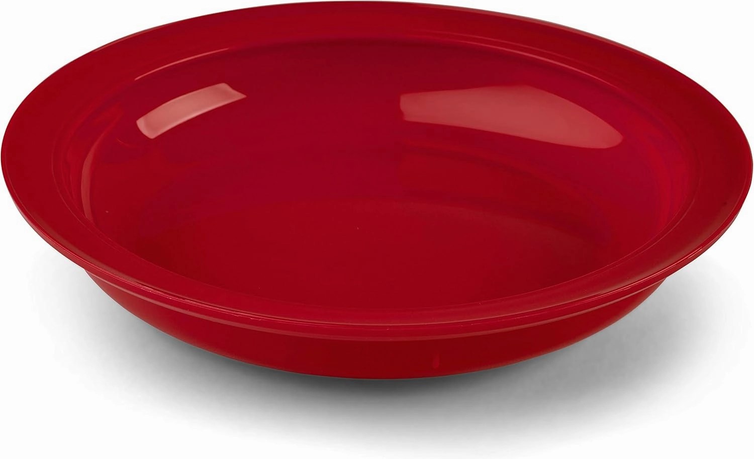 Providence Spillproof Lip Plates for Disabled Adults Inner Lip Dish for Adults - Lip Bowl - Adaptive Plate for Independence - Non Slip Plate for Disabled Adults - 9" Red - 3 Pack