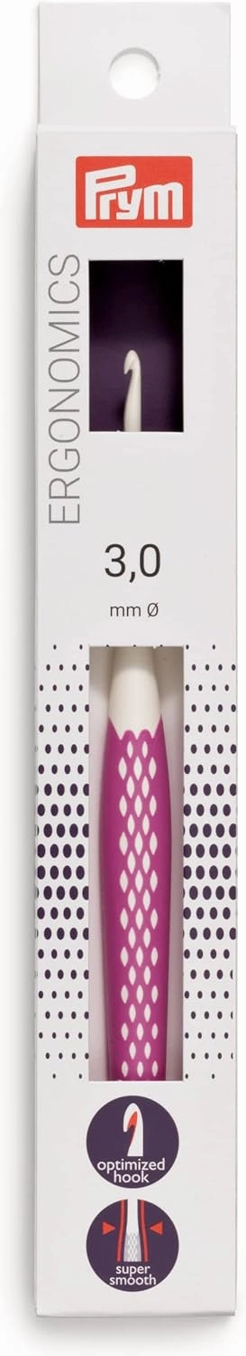 Prym Wool Crochet Hook, Fuchsia, 3 mm