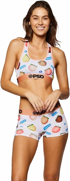 PSD Womens Sports Bra (White/That Peach Sb, XL)